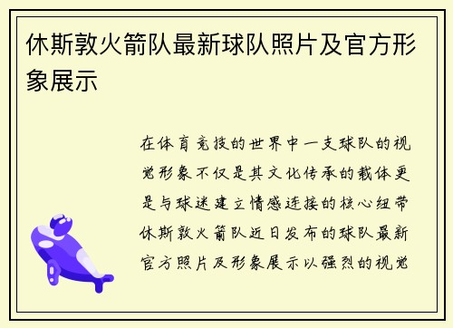 休斯敦火箭队最新球队照片及官方形象展示