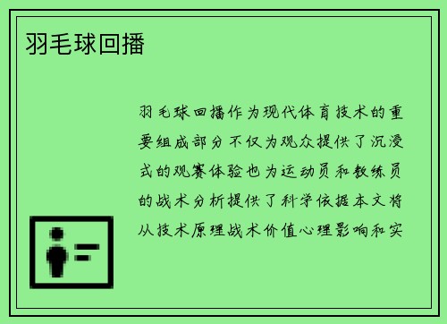 羽毛球回播